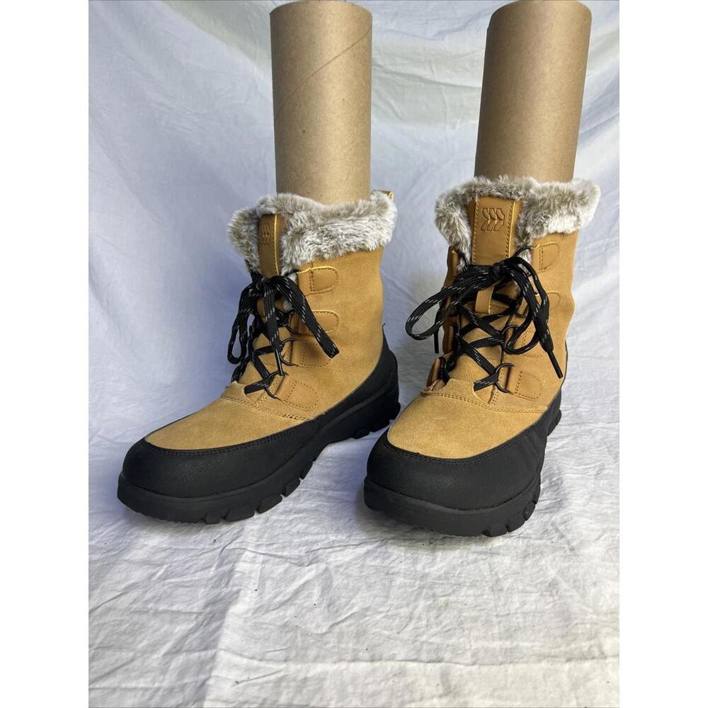 All In Motion Thermolite Waterproof Winter Boots Tan Size W9 M7 Comfy